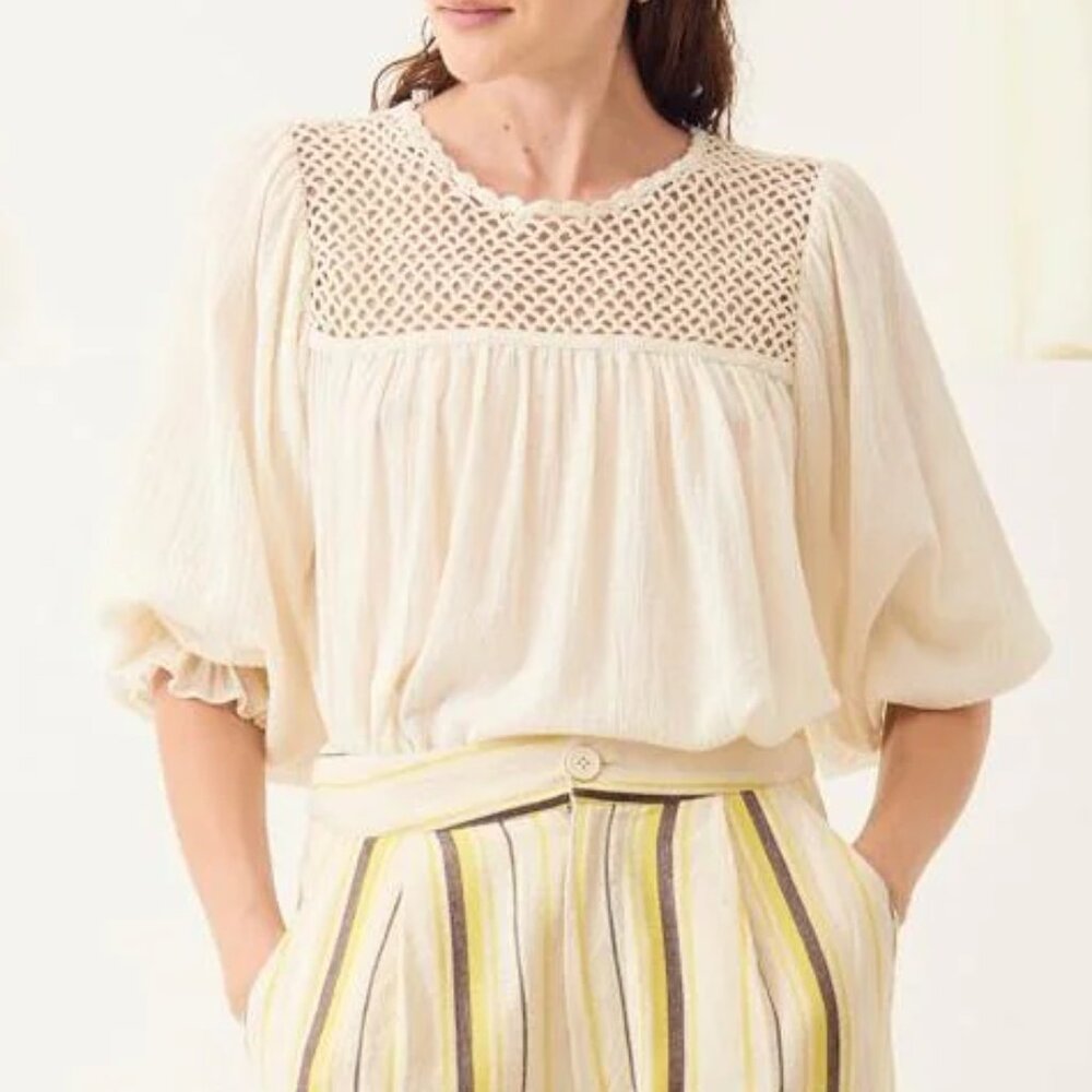 Antik + Batik Usher Flowing Openwork Blouse XS